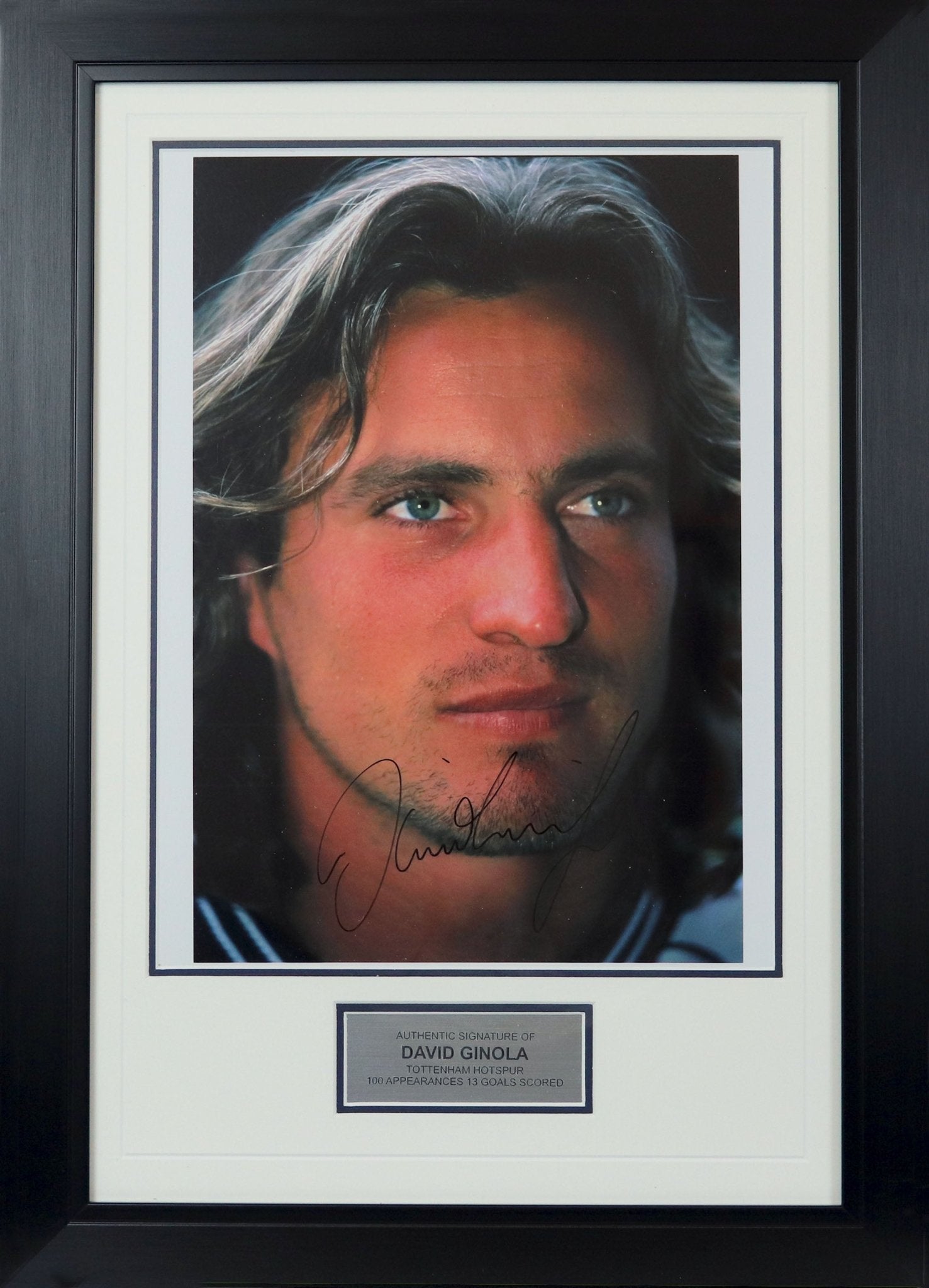 David Ginola Signed Photo Tottenham Hotspurs - Memorabilia Framers Shop